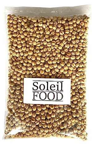 1 kg geröstete Kichererbsen, oder geröstet und gesalzene gesunde Snacks, proteinreich, Eiweiß- und Ballaststoffquelle feinste Qualität Soleilfood 1 kg Kichererbsen geröstet und gesalzen