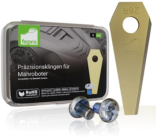 Fepro® Profi Ersatzmesser für Mähroboter - kompatibel mit Bosch Indego - 36 Stück, Universal Ersatzklingen für Rasenroboter Messer Messerset Mähroboterklingen