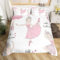 Homewish Housse de Couette Princesse Danseuse, Parure de Lit 200x200 Fille Ado, Ensemble de Literie Danseuse de Ballet, Housse Couette Kawaii Mignon, Décor de Chambre À Coucher, Blanc Rose