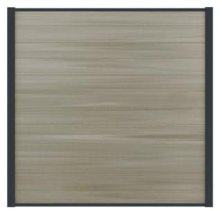 Maxhome24 - WPC BPC Sichtschutzzaun Set Premium Light Grey 150mm | Steckzaun | Gartenzaun| Komplett Set 200 cm-27