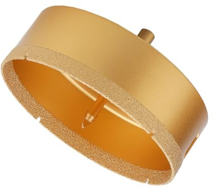 hsawbit Scie-cloche diamantée brasée, 110 mm avec foret central, foret diamant pour carrelage en porcelaine, céramique, verre, granit, quartz, marbre, pierre précieuse, perçage à sec