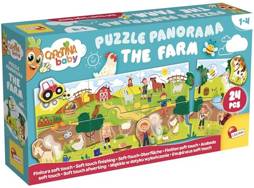 Lisciani - Carotina Baby Puzzle Panorama: Die Farm - Bildungspuzzle für Kinder - Von 1 bis 4 Jahren - Farbenfrohes, robustes Puzzle - Fördert Feinmotorik und Vorstellungskraft - Hergestellt in Italien