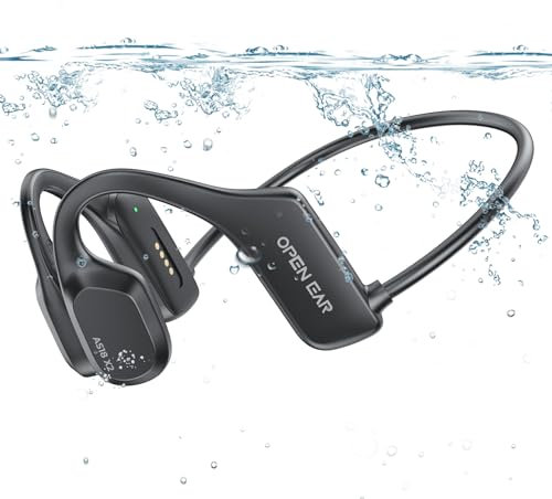 fojep Bone Conduction Headphones, Bluetooth Earbuds Wireless Headphones Swimming Headphones Built-in 16GB Open Ear Headphones Ultra Light Headset for Swimming, Running, Sports, Driving, Fitness