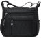 HERCMNOY Umhängetasche für Damen, mehrere Taschen, lässige Reisetasche, Handtasche, Umhängetasche, Kuriertasche, Schwarzes Herz, 11.0inch