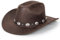 Klassischer Cowboyhut aus PU-Kunstleder, Westernhut für Damen, Herren, breite Krempe, Braun, Cowgirl-Hut, Fedora-Hüte, Outback für draußen, Größe M/L, Kaffee, Medium