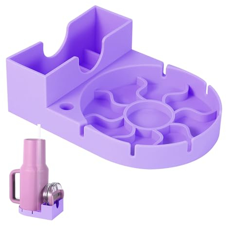 heartybay Bottle Drying Rack for Stanley Cup, Silicone Holder Stand for Water Bottle, Tumblers, Cups, Mugs, Glasses - Travel-Friendly Space Saving Design