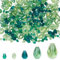 SUNNYCLUE 1 boîte de 280 perles de Verre en Forme de Goutte D'Eau en Vrac, Perles D'Espacement Vertes, Pierres Naturelles à Facettes Verticales, Perles en Vrac avec Trou pour la Fabrication de Bijoux,
