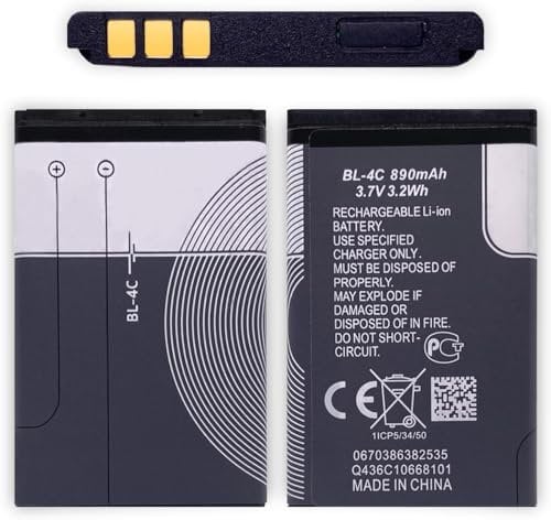 Replacement Battery BL-4C Compatible with Nokia X2 Battery, 2690, 5100, 6100, 6125, 6131, 6170, 6260, 6300, i7200, 7270