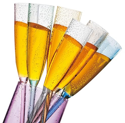 Verres à champagne de piscine, flûtes à champagne en acrylique au bord de la piscine, flûtes à vin – Coupe d'été pour la plage – Gobelet indispensable pour le jardin, le barbecue