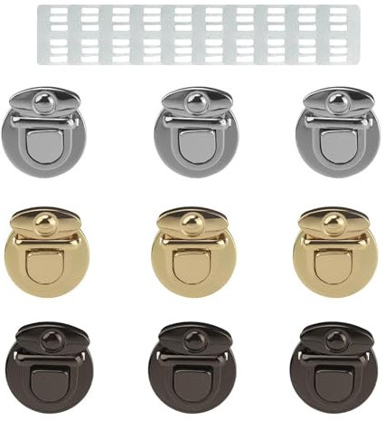 0XBIT 9 Pezzi Chiusure per Borse Uncinetto, Chiusure per Borse, Borsa Chiusure Metallo, Lucchetti Fibbia per Borsa, per Borse, Portafogli in Pelle Fai da te