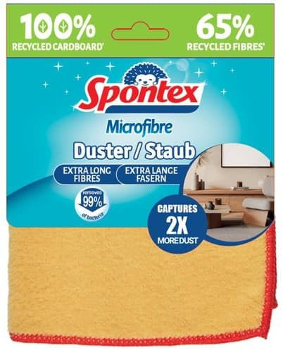 Spontex Microfibre Staubtuch, wiederverwendbar, gelb, 1 Stück (1 Stk)
