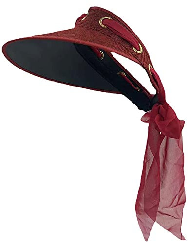 Maxtonser Damenhut mit Schleife, Sonnenhut, Schnürung, Sonnenhut, verstellbar, Strand, Weinrot