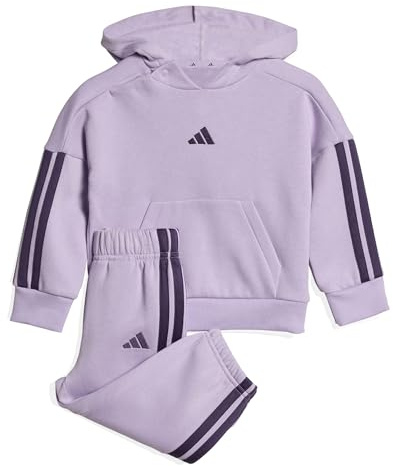 adidas Unisex - Bimbi 0-24 ESSENTIALS HOODED JOGGER, Powder Plum/Aurora Plum, 18-24 Months
