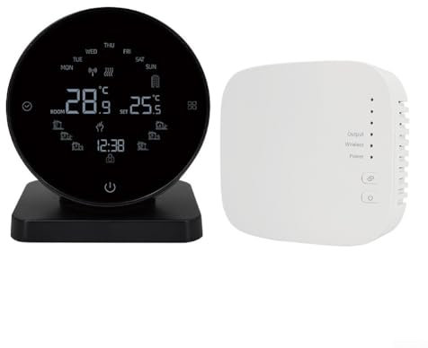 HEBEOT Thermostat mural sans fil intelligent pour chauffage au sol RF433 - Télécommande - Thermostat mural 1 en 1 (WIFI)