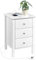 Yaheetech White Bedside Table with Charging Station,3 Drawers Modern Bedside Cabinet Wooden Nightstand with 2 USB Ports & 2 Outlets,Side Table Storage Unit for Bedroom/Living Room/Hallway,40x40x60cm