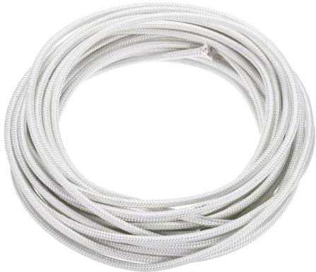 sourcing map 8 Meter/26.24ft 15AWG High Temp Wire, Flexible Mica Cable, Insulated 500 Degrees Celsius High Temperature Braided Wire Cable Resistant Electrical for Lamp Boiler Heater, White