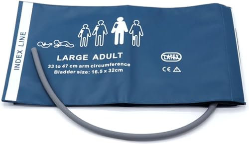 Manguito NIBP universal para adultos grandes, manguito de presión arterial de repuesto de PU reutilizable de tubo único 33-47 cm, sin conector