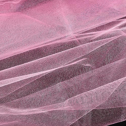 Rouleau de tulle pour bricolage, 48 cm x 10 m, tissu décoratif pour mariage, arc de mariage, tissu drapé pour bricolage, tutu, jupe, artisanat, arc, fête, artisanat, cadeau, blanc (rose)