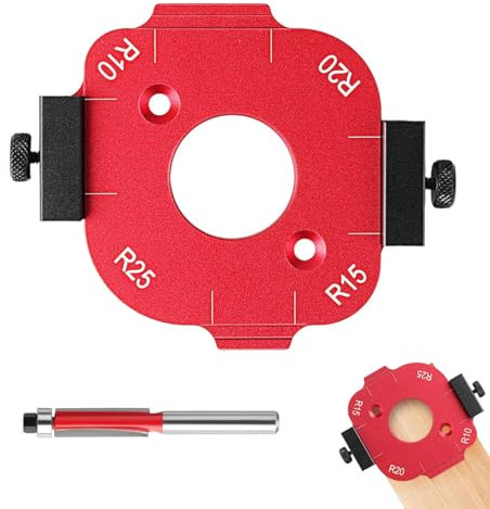 YiJiuBa 4-in-1 Aluminiumlegierung Fräszirkel, Frässchablonen für Oberfräs ,Oberfräse Zubehör, Radius Jig Router Vorlagen mit Bündigfräser, Radius Frässchablone R10 R15 R20 R25 für Hausreparaturen