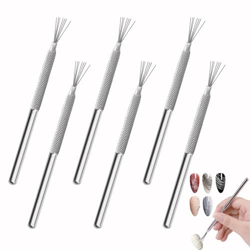 7 Pin Nail Liner Brush for Gel Art 6 Pieces Nail Liner Brush Beetle Professional Art Gel Pens for Manicure Designs