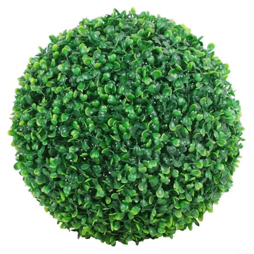 Bola de césped artificial de 18 cm, planta de plástico verde para jardín, decoración al aire libre, tienda, escaparate, adorno colgante de bajo mantenimiento, resistente a los rayos UV, bola topiaria