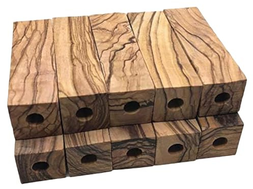 Eieenotee Penna Corta In Legno D'Ulivo, 10 Pezzi Preforati da 7 mm, 2,5 X 0,75 X 0,75 Pollici
