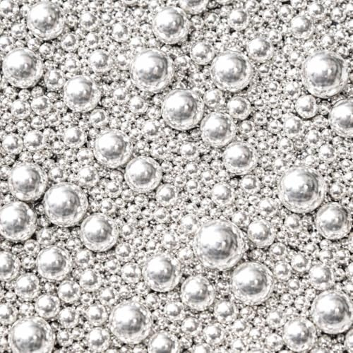 Sweetie Tooth 100g Edible Silver Pearl Sprinkles – Metallic Pearl Sugar Balls Cake Decorations for Cupcakes, Cakes & Party Desserts