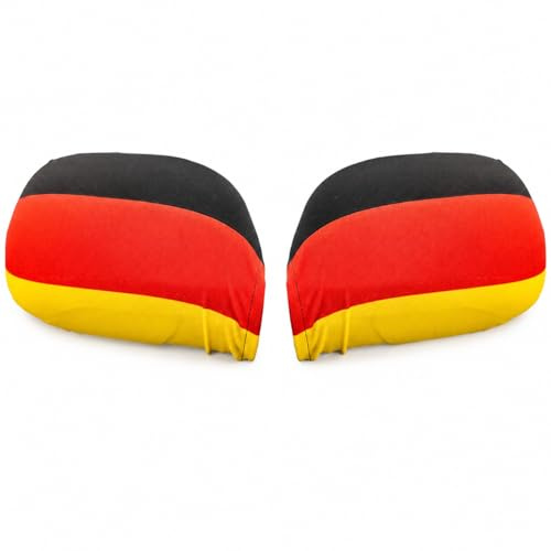 BRUBAKER Deutschland Autospiegel Flagge - Autofahnen für PKW Außenspiegel | 2er Set Spiegel Cover Deutschlandfahne für WM 2026 - Fanartikel Überzug für Weltmeisterschaft USA - Schwarz Rot Gold