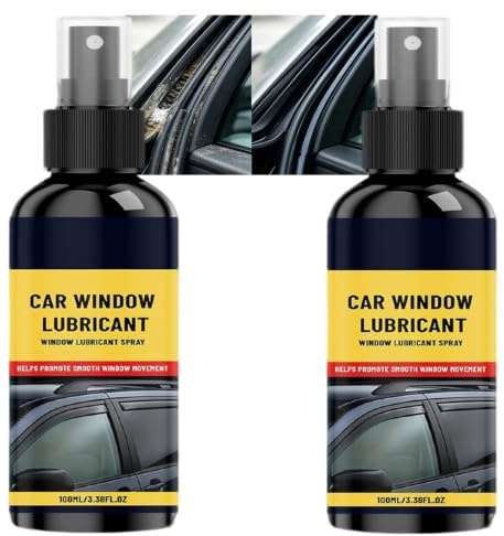 Auto Finestra Lubrificante Spray & Silicone Lubrificante, Windowtrack Lubrificante per Guarnizioni in Gomma, Porta Tracks & Guide Tetto apribile, Riduce il Rumore, Protegge & Condizioni (2pcs)