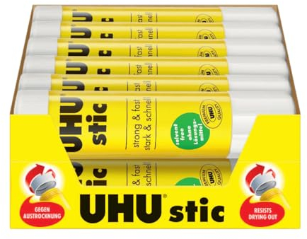 UHU Stic - Bâtons de colle sans solvants, blanche, lot 12 stics 21g