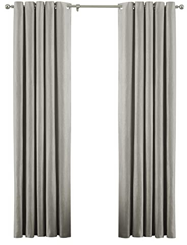 Paoletti Atlantic Woven Twill Eyelet Curtains, Natural, 66 x 90 Inch, ATLANTI/RT2/NAT