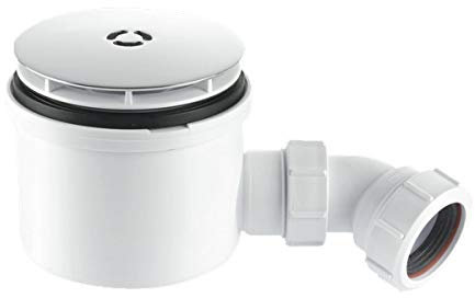 McAlpine ST90CP10-HP2 Hi-Flow Shower Trap 1.5 for 90mm Shower Trays, Chromed Flange