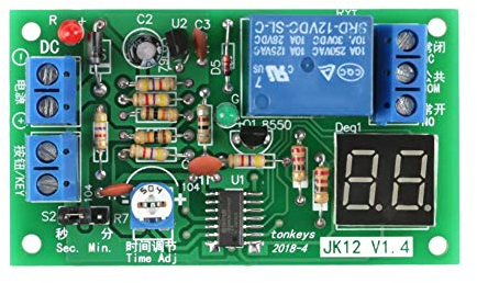 Temporizzatore 12V, Akozon Modulo Interruttore Timer Relè Temporizzato Regolabile, Display a LED Modulo di Spegnimento Ritardato Ad Alta Precisione, Timer Relè Conto Alla Rovescia Off Modulo