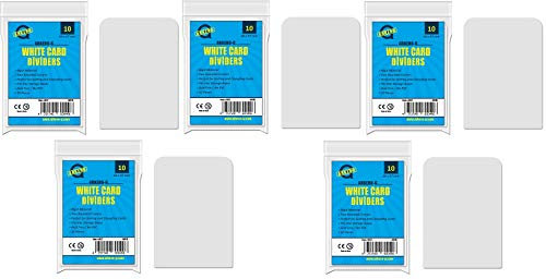 Arkero-G® 50 Round Corner Card Divider Weiss/White Kartentrenner z.B. BCW Sortierkisten/Aufbewahrungsbox für MTG Magic, YuGiOh Sammelkarten