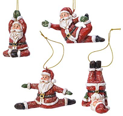 Christmas Decorations Weihnachtsschmuck Yoga Weihnachtsmann Keramik 1 Stück Anhänger