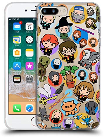 Head Case Designs Officially Licensed Harry Potter Pattern Deathly Hallows XXVIII Soft Gel Case [Military Grade Protection] Compatible With Apple iPhone 7 Plus/iPhone 8 Plus
