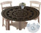 Chickwin Tischdecke Outdoor Rund 90 cm, Elastisch Tischdecken Abwaschbar Wasserabweisend Lotuseffekt 3D Monstera Garten Tischdecke Mandala Table Cloth, Ideal für 70cm-80cm