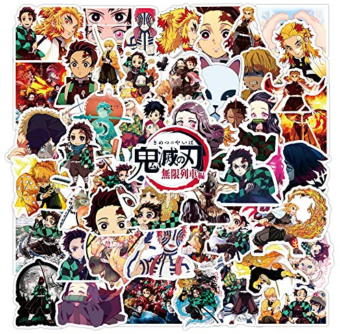 Demon Slayer Sticker Pack 50pcs, Vinyl-Aufkleber für Wasserflaschen Laptop Skateboard Notebook, Geschenk für Erwachsene Kinder Teens