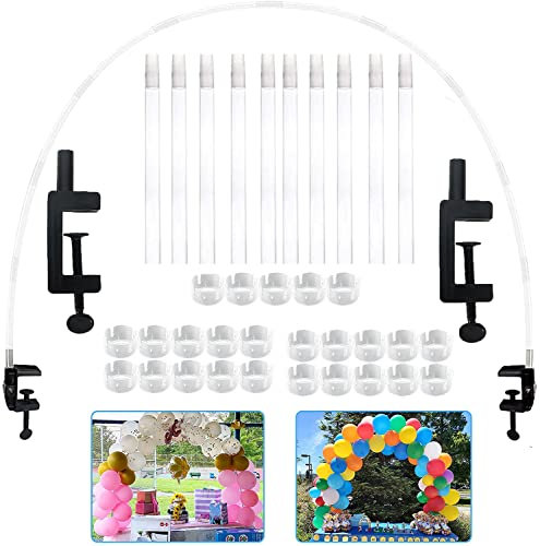 Ballon Arch Kit,Weiße Ballonbogen-Kit Stand Tisch Luftballon Bogen Kit Girlande Ballon Arch Einstellbar für unterschiedliche Tischgrößen Geburtstage Hochzeiten Partys