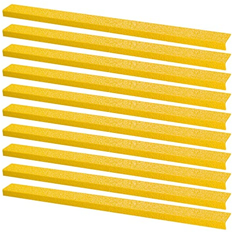 BIGPACK 10 x Treppenkantenprofil induSTAIR, gelb, R13, GFK, 100 x 7 x 3 cm, Art.-Nr. 609583 | Antirutschbelag | Antirutsch Treppe | Antirutschstreifen