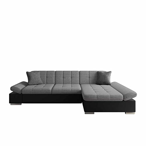Mirjan24 Ecksofa Montana Sale mit Regulierbare Armlehnen, Eckcouch, L-Form Sofa, Wohnlandschaft, Couch, Farbauswahl (Soft 011 + Lux 05 + Lux 06, Seite: Rechts)