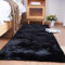 Ghouse Kurzflor Wohnzimmer Teppich Schlafzimmer Matte Moderner Home Flauschig Weich Teppiche für Kinderzimmer Anti-Rutsch Unterseite Waschbarer Teppich 90x150 cm Schwarz