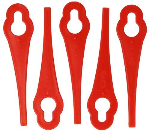 vhbw 5x Ersatz-Messer Ersatz für Grizzly 91094326 für Rasenmäher - Ersatzklinge, Rot, Polyamid