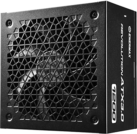 ENERMAX Revolution ATX3.0 Enthusiast Gaming&Streaming PC Netzteil 1200W 80Plus Gold PCIe 5.0 Ready (Voll-Modular, 2X 12VHPWR Kabel, Semi-Fanless), ERA1200EWT, schwarz
