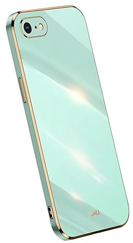 Topme Silikonhülle für iPhone 6 Plus/iPhone 6s Plus (5.5 Inches), [handyhülle im Goldrand-Stil] - Grün