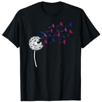 LGBT Bisexuelle Bi Pride Pusteblume Uhr LGBTQ Pride Flagge T-Shirt