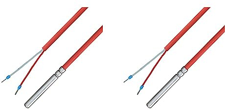 iOVEO 036HS41202 - KTY81-110 Kabelfühler/Temperaturfühler/Solarfühler/Temperatursensor mit Silikon-Leitung bis 200°C, KTY, 2 Meter (Packung mit 2)