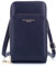 flora & co - Petit Sac Bandoulière Femme pour Smartphone 6.7 Pouces - Sacoche Multipoches Zippé pour Iphone 13 14 Pro Max - Pochette Multifonction Carte PU Cuir Léger - Mode Style - Bleu Marine