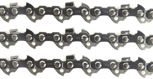 Nemura Lot de 3 Chaînes de tronçonneuse - 47 Maillons Entraîneurs - Guide de 30 cm - Pas de 3/8 Lp - Jauge de 0.50 (1.3mm) - Pièces Détachées pour Outillage Jardin - Marque Française
