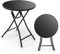 GOPLUS Table Pliante Jardin Ronde 59 Cm, Table de Bistrot Extérieur avec Plateau en Verre Trempé Table d'Appoint Pliable, pour Patio,Balcon, Terrasse φ59 x 67 cm Charge 50KG
